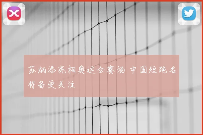 苏炳添亮相奥运会赛场 中国短跑名将备受关注