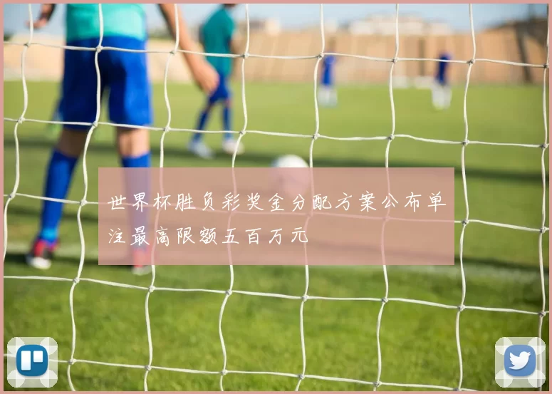 世界杯胜负彩奖金分配方案公布单注最高限额五百万元